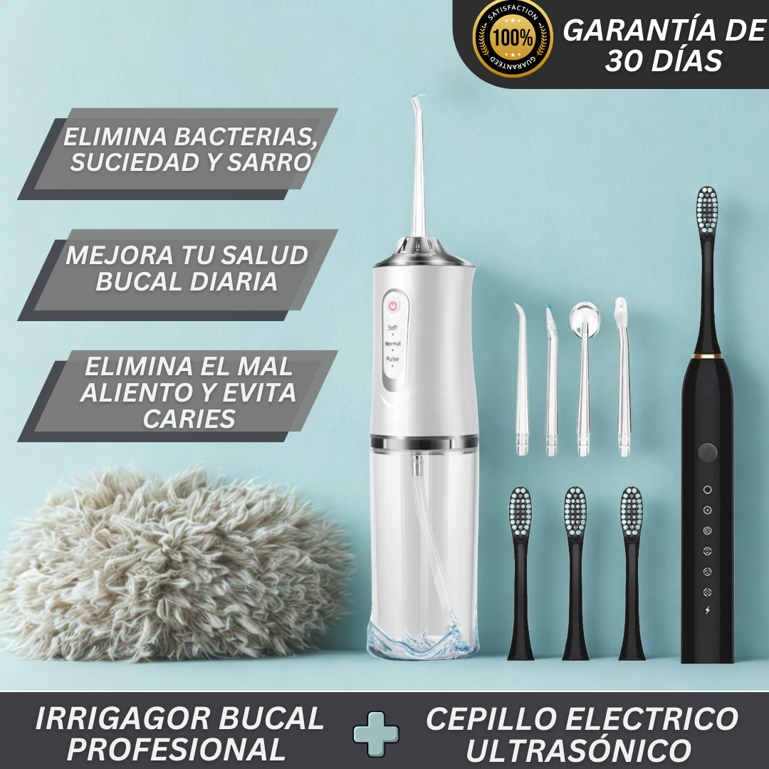Combo Irrigador bucal premium + cepillo eléctrico